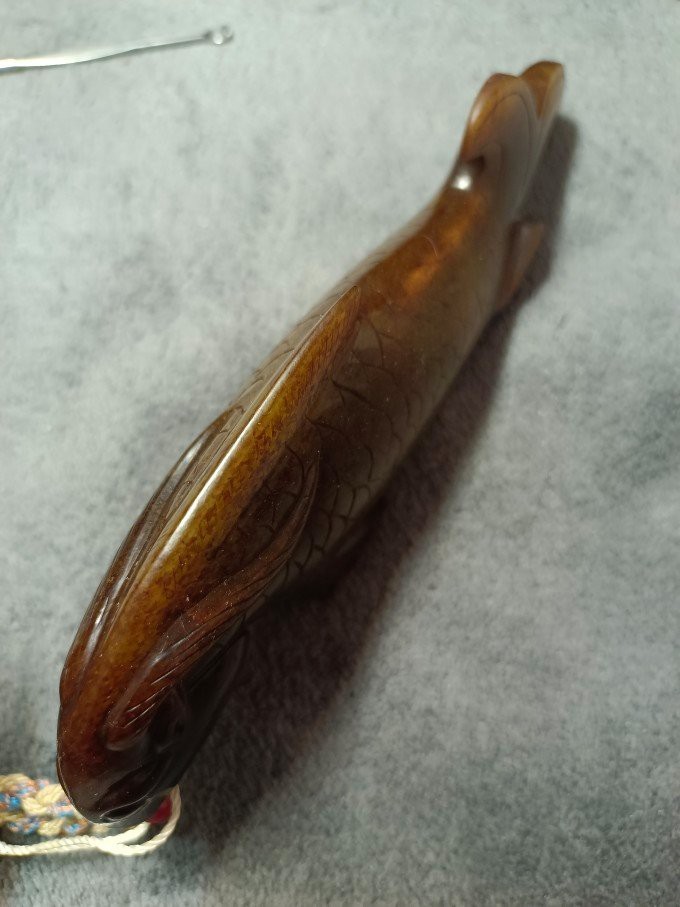 龍頭魚玉擺件