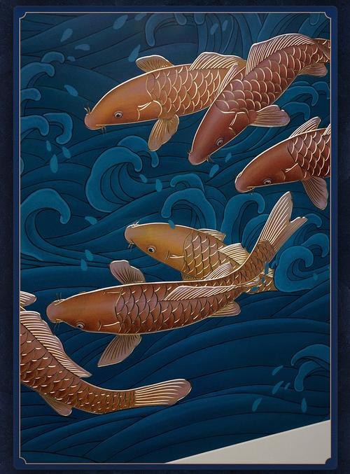 紅龍魚金龍魚壁畫圖片
