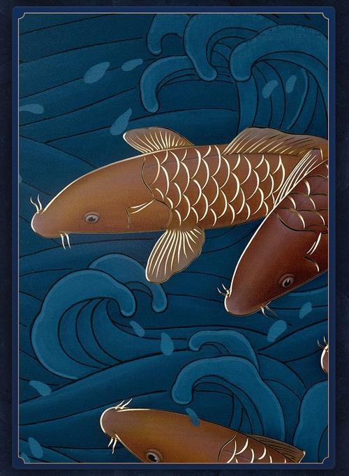 紅龍魚金龍魚壁畫圖片