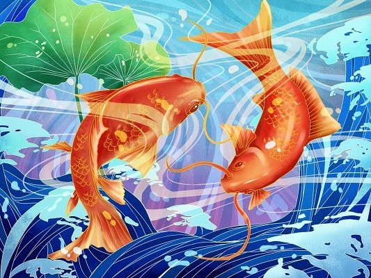 德系臉譜錦鯉圖片大全大圖2023