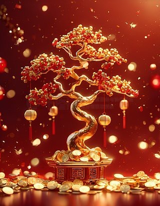 金色招財圖片