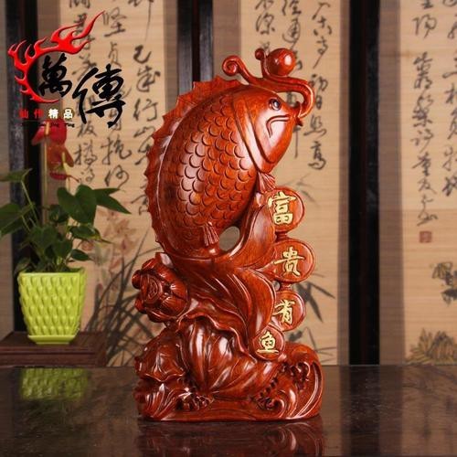 木雕各種魚類雕塑圖片