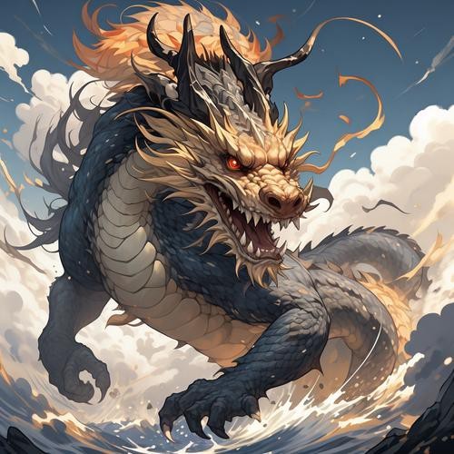 能提供一張帶字的霸氣龍圖嗎？