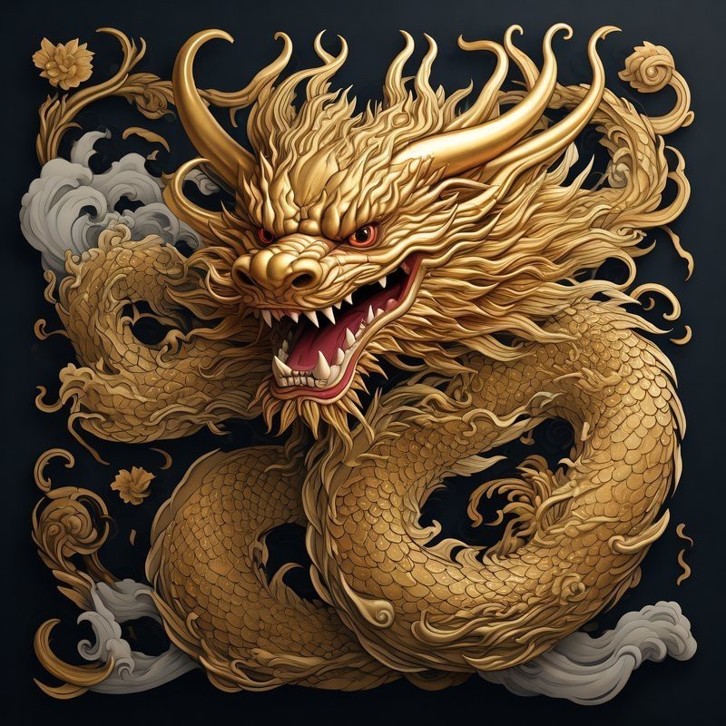 能提供一張帶字的霸氣龍圖嗎？