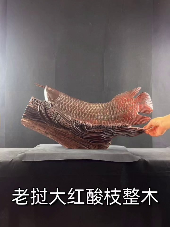 龍魚大擺件家居客廳木裝飾