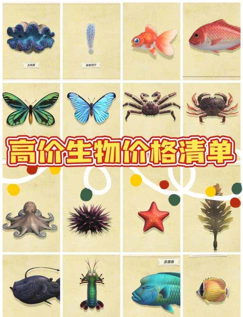 動森 海洋動物價目表