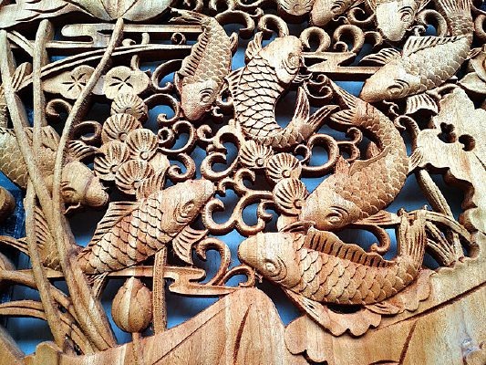 各種形態(tài)木雕魚(yú)圖片
