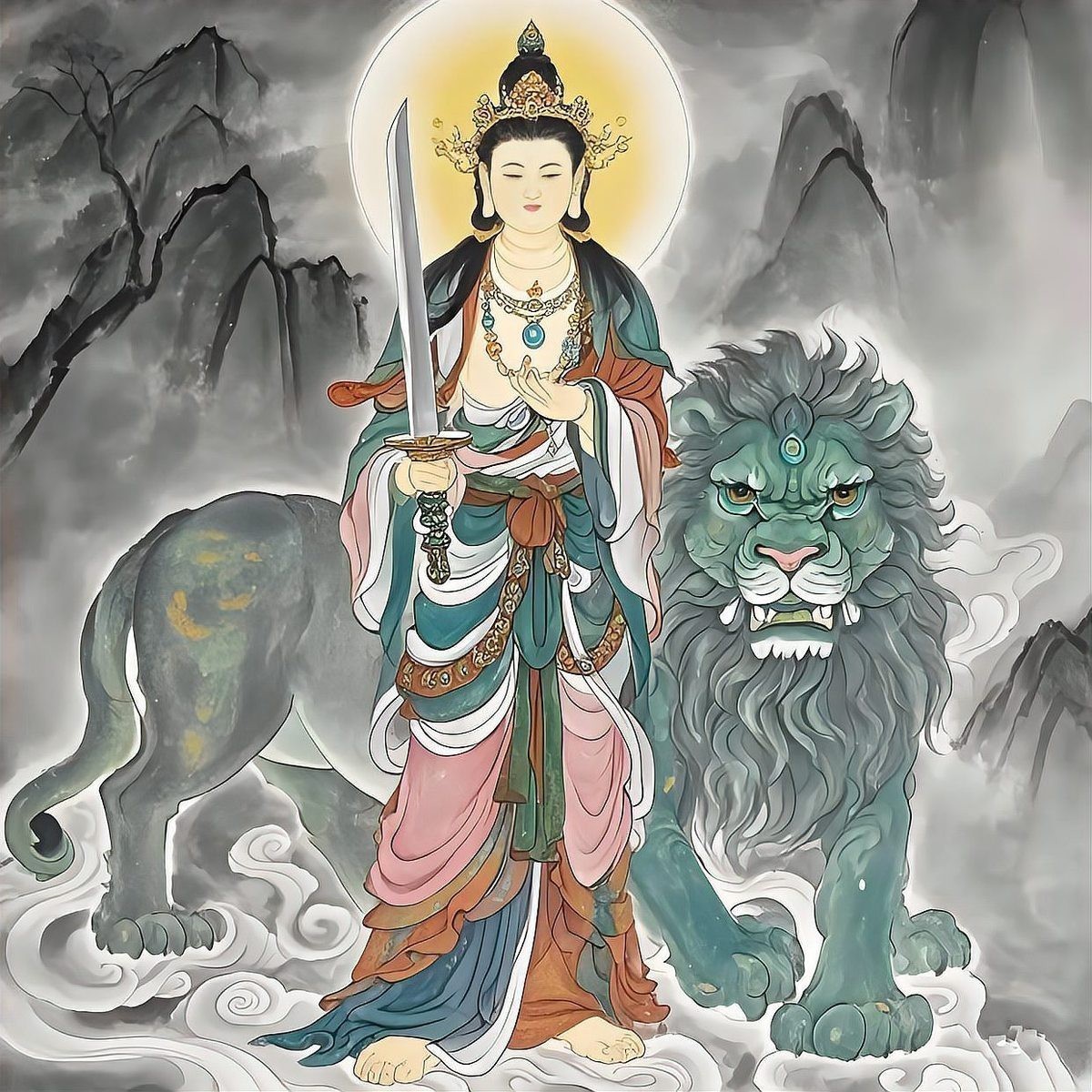 菩薩手持法器大全圖片