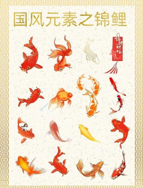 推薦一些國潮風格的金龍魚線描圖片