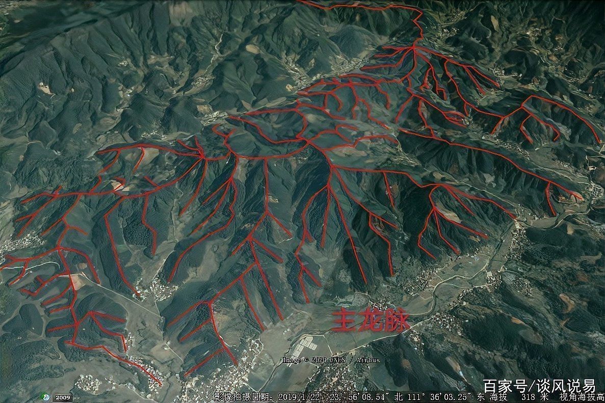 給我一些具體的龍脈風水圖解實例