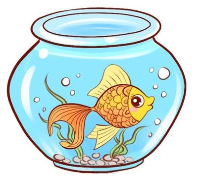 魚缸圖片簡筆畫彩色