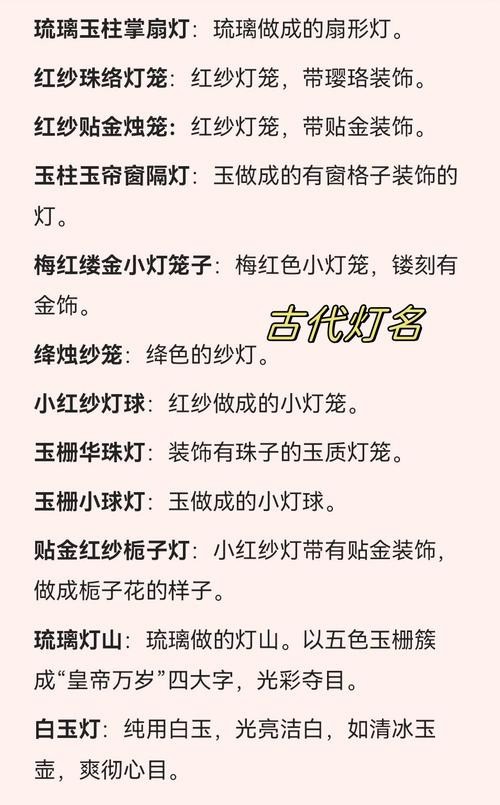 燈的種類(lèi)圖片及名稱(chēng)