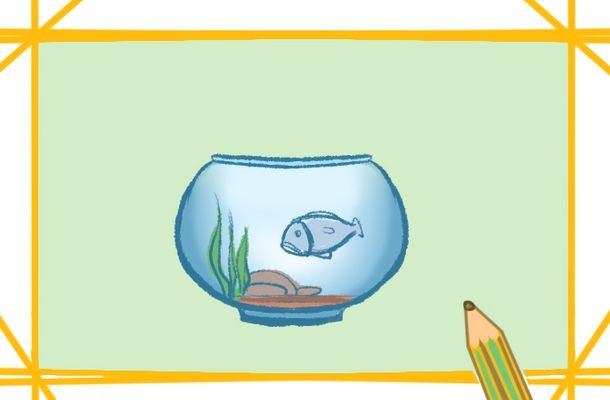 簡筆畫中的魚缸表現：畫魚缸和魚的一些步驟和技巧和步驟和技巧
