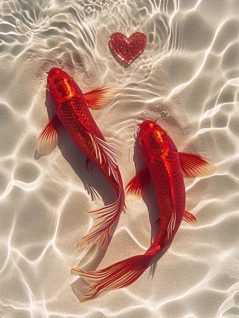 紅錦鯉魚圖片