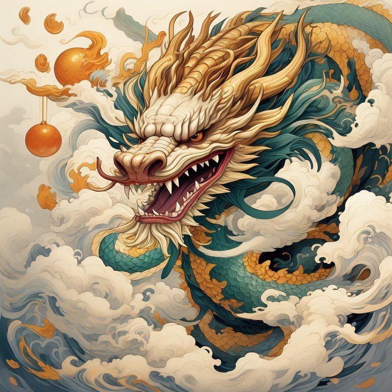 有沒有更多風格的招財龍圖片？