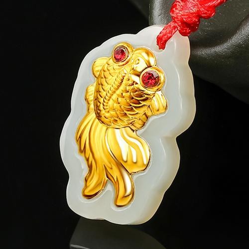 和田玉金龍魚吊墜圖片