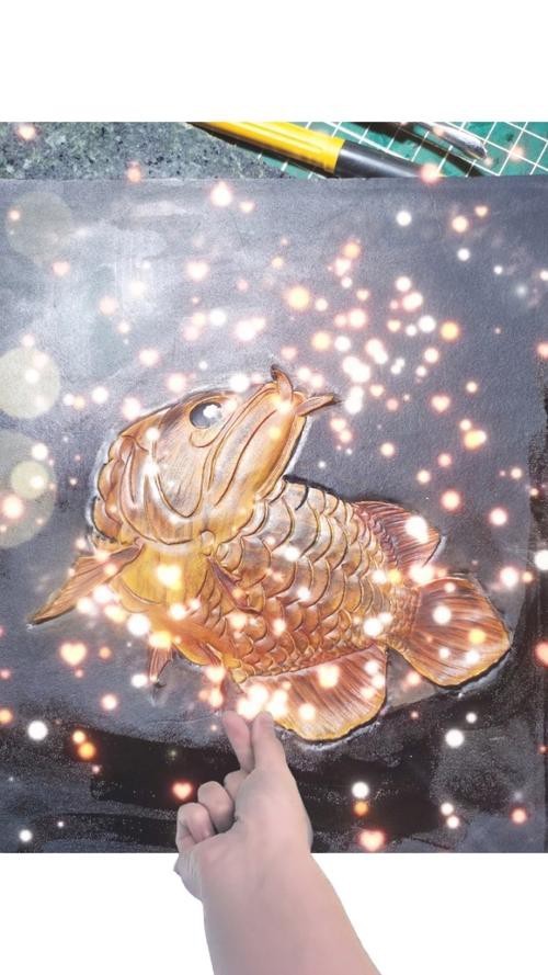 金龍魚浮雕圖片
