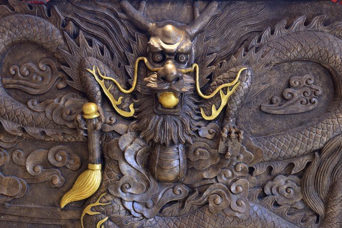 金龍魚浮雕圖片