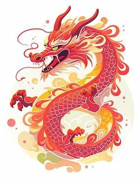 紅色的龍圖片
