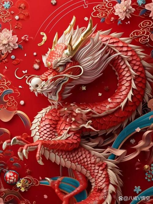 紅色的龍圖片
