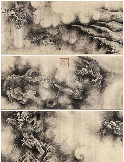 龍頭朝右的龍畫有哪些名人作品？