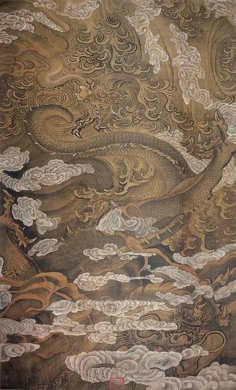 龍頭朝右的龍畫有哪些名人作品？