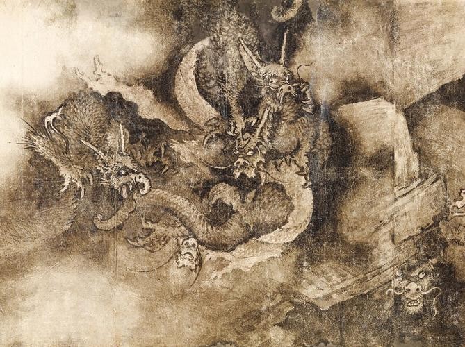 龍頭朝右的龍畫有哪些名人作品？