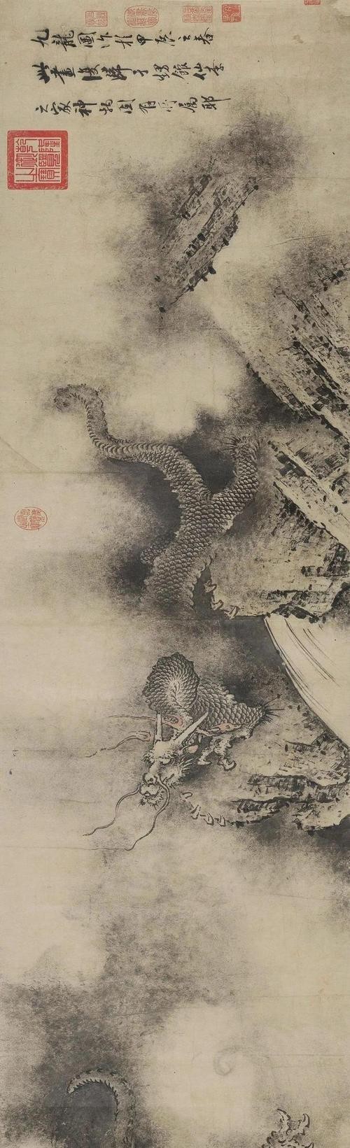 龍頭朝右的龍畫有哪些名人作品？