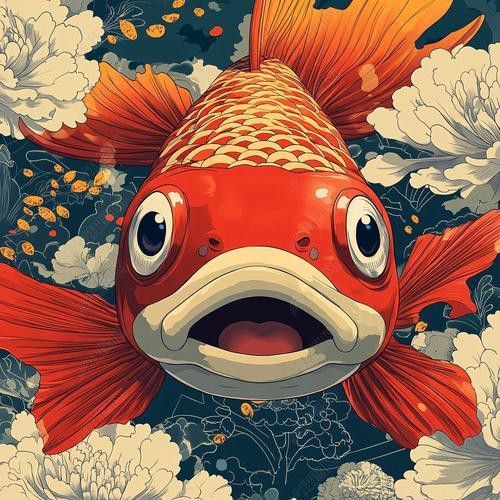 德系臉譜錦鯉圖片