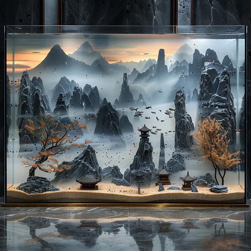 有沒有更多自然風(fēng)格的龍魚缸造景圖？