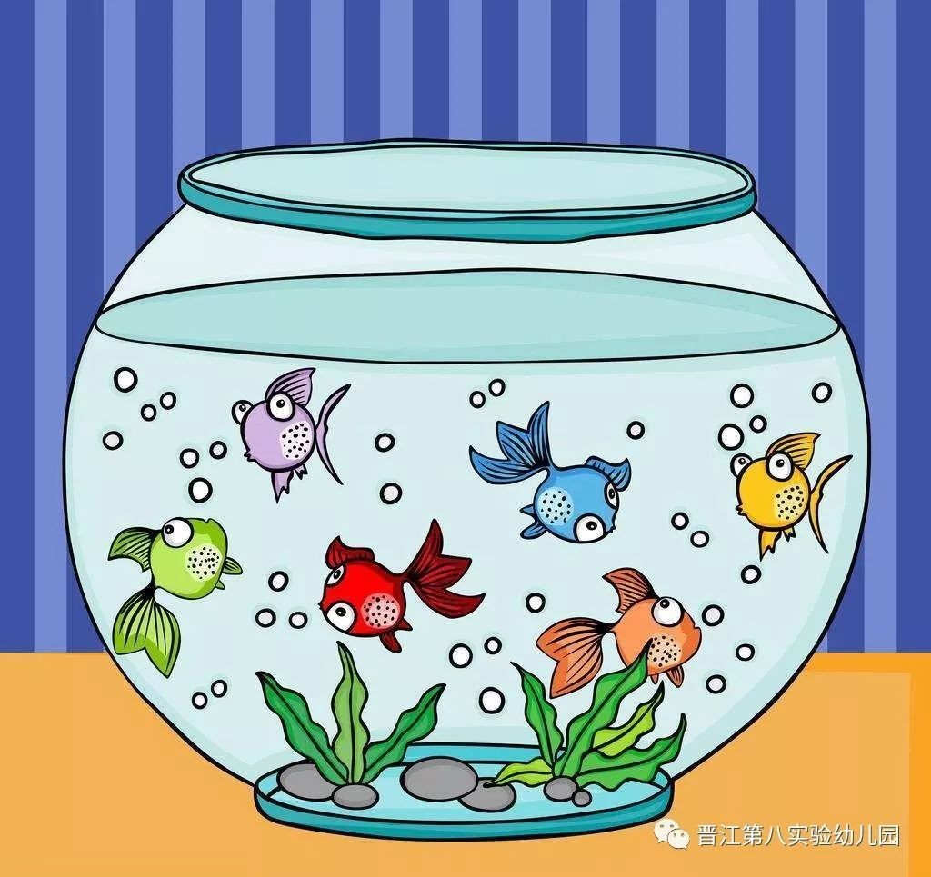 兒童魚缸里的小魚：兒童畫魚缸基本步驟