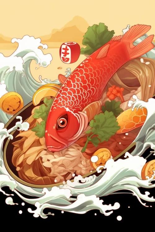 龍魚圖騰圖片高清壁紙