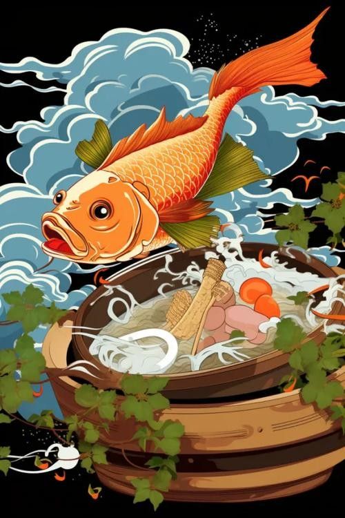 龍魚圖騰圖片高清壁紙