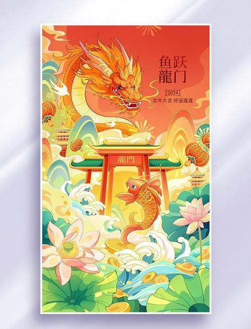 龍魚圖騰圖片高清壁紙