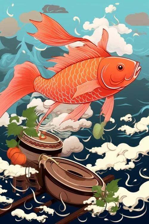 龍魚圖騰圖片高清壁紙