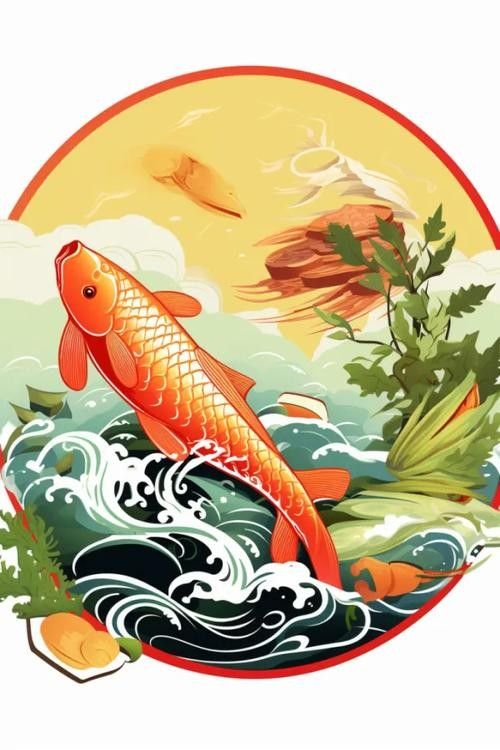 龍魚圖騰圖片高清壁紙