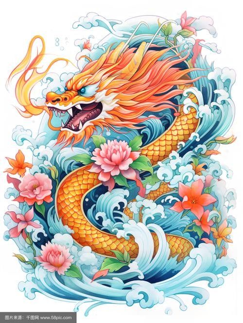 龍魚圖騰圖片高清壁紙
