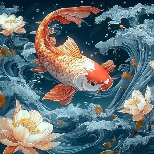 龍魚背景圖片大全大圖可愛卡通