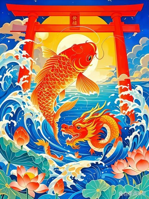 龍魚背景圖片大全大圖可愛卡通