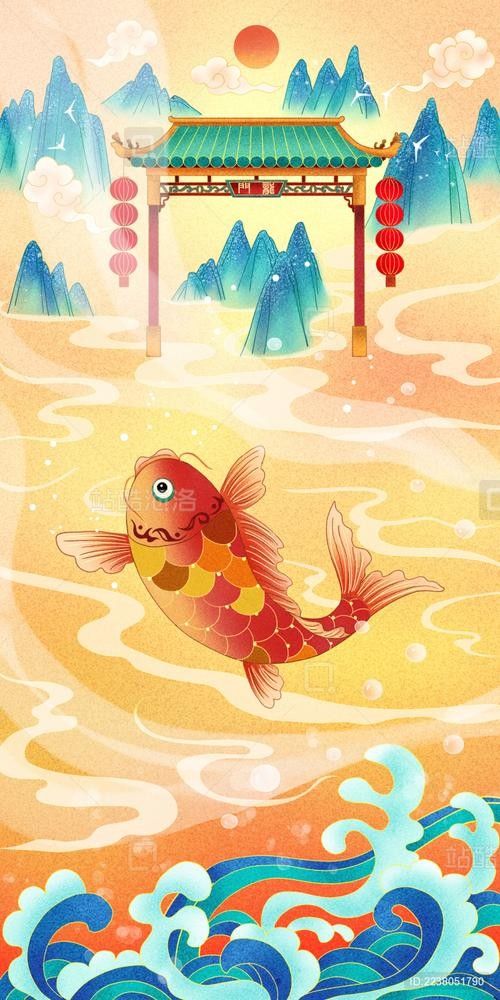 龍魚背景圖片大全大圖可愛卡通
