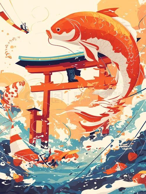 龍魚背景圖片大全大圖可愛卡通