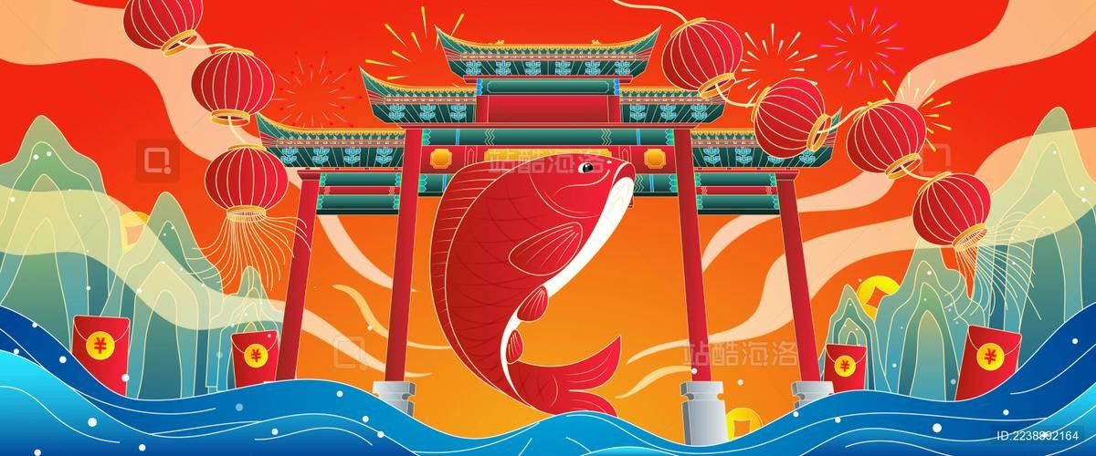 龍魚背景圖片大全大圖可愛卡通