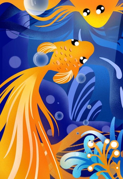 龍魚背景圖片大全大圖可愛卡通