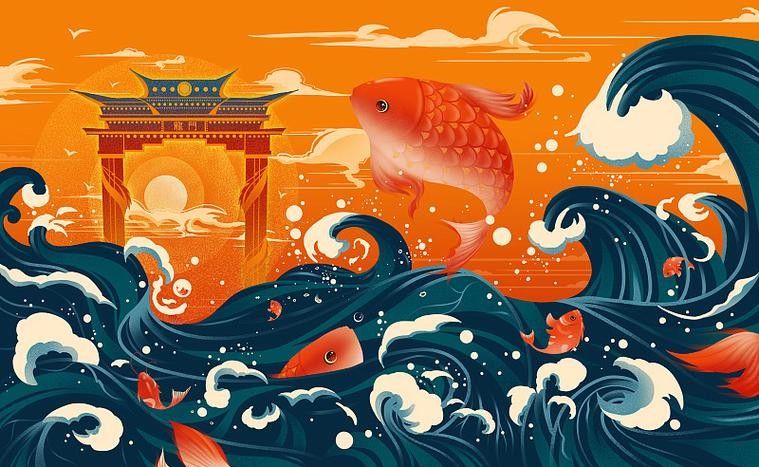 龍魚背景圖片大全大圖可愛卡通