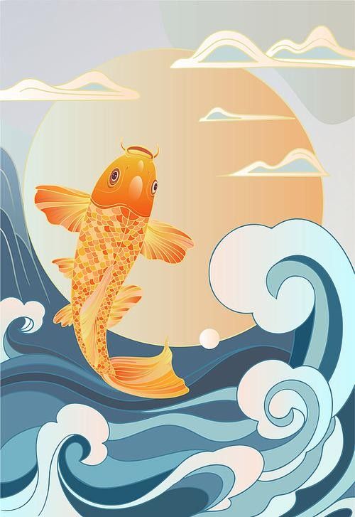 龍魚背景圖片大全大圖可愛卡通
