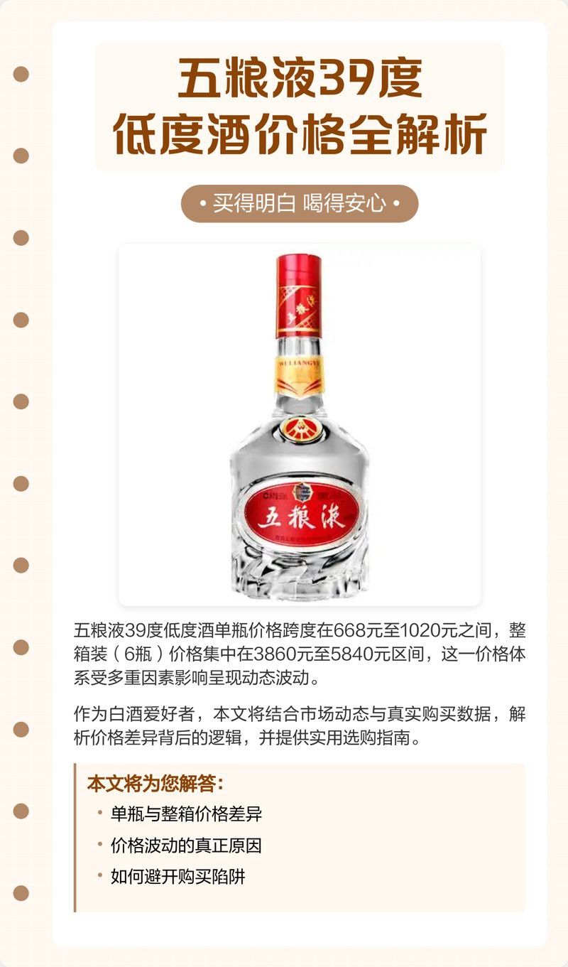 39度低度老酒的市場價格是多少？