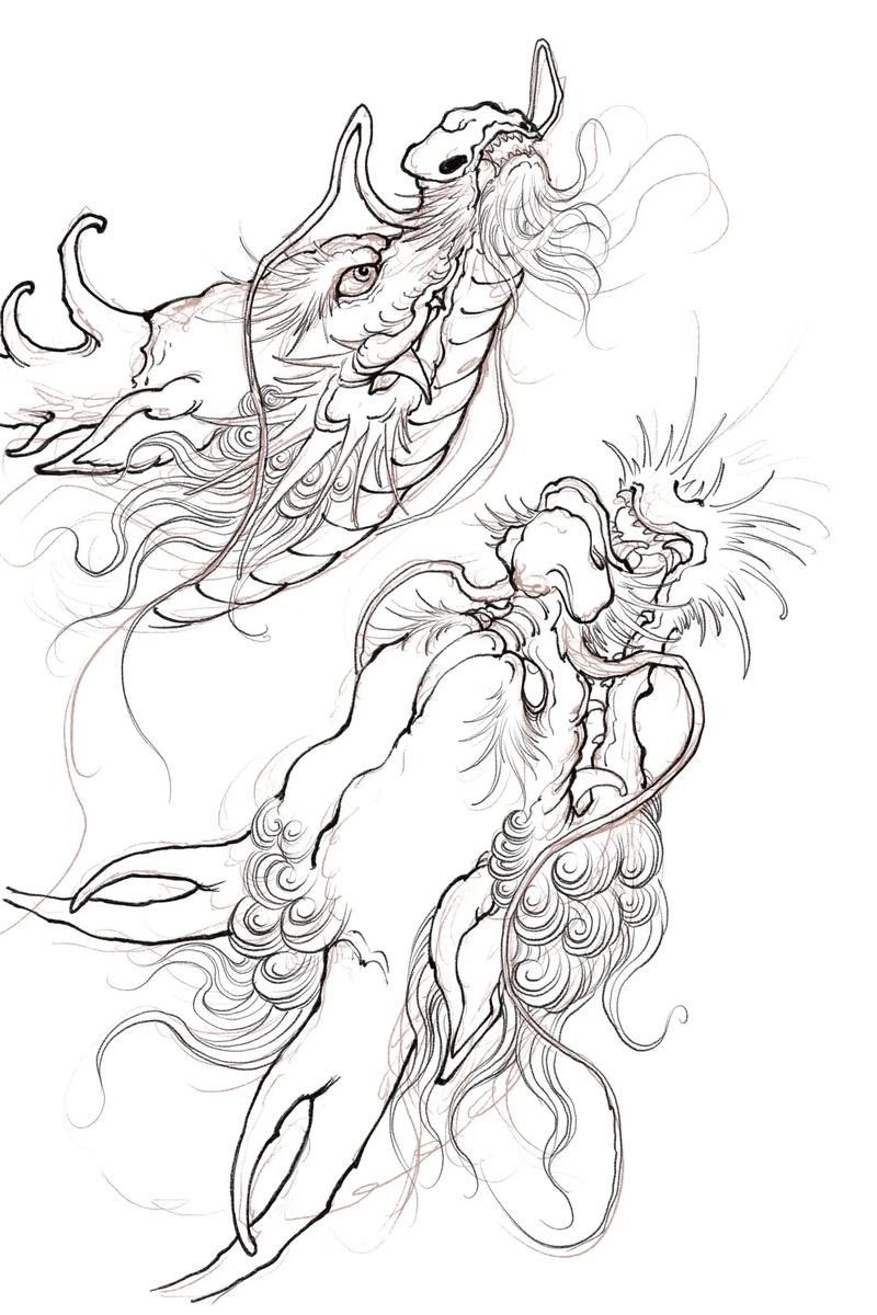 龍頭朝右的畫作有哪些名家作品？