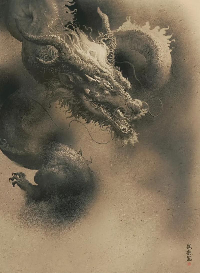 龍頭朝右的畫作有哪些名家作品？