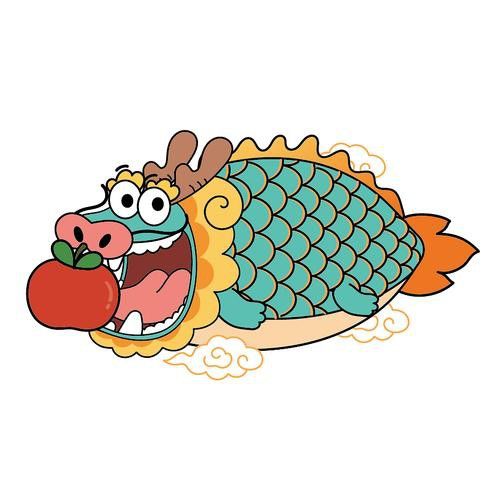有沒有更多簡潔風格的紅龍魚頭像？