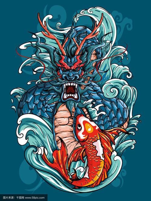 有沒有更多簡潔風格的紅龍魚頭像？